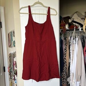 Red Sleeveless Fit and Flare Dress